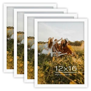 2 Stück 12x16 weiße Bilderrahmen für 8x12 Fotos Massivholz Glas - Bild 1 von 9