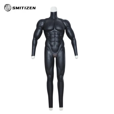 smitizen Schwarz Silikon voll Muskel Anzug männlich Kostüme für Halloween Party