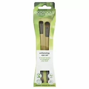Ecotools 2 piezas Juego de brochas de maquillaje de ojos de doble extremo 1217 vegano nuevo envío gratuito - Imagen 1 de 3