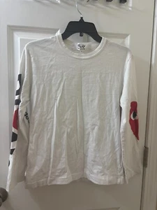Comme des Garcon Play Heart Logo Longsleeve White Tee Size S - Bild 1 von 13