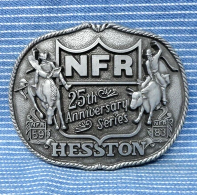PRCA NFR Hesston Rodeo Hebilla de Cinturón 25 Aniversario 1ª Edición De Colección 1983 .PCB714 Foto 1 de 4