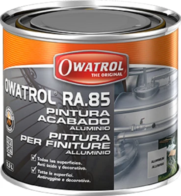 OWATROL RA.85 Pittura Antiruggine  Color Alluminio  Professionale 0,5 Lt - Immagine 1 di 4