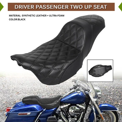 Black Step-Up Driver Passenger Seat For Harley Electra Road Glide Ultra Limited - Изображение 1 из 4