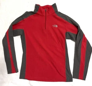 The North Face Fleece Full Zip Jacket Red Gray Youth Boys Size XL 18/20 - Picture 1 of 4