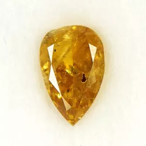 IGEC Certified 0.46cts Yellowish Orange Pear Natural Loose Diamond - Picture 1 of 3