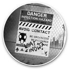 2 x Vinyl Stickers 15cm (bw) - Danger Biohazard Zombies Sign  #36444