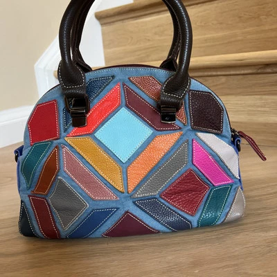 Bolso de Mano Mujer Retro Cuero Geométrico Precio Reflectante de Falta Correa de Hombro Foto 1 de 4