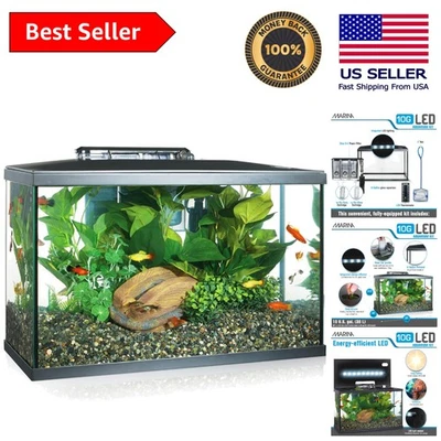 Beginner-Friendly 10 Gallon LED Aquarium Kit - Everything Included for Success - Image 1 of 4
