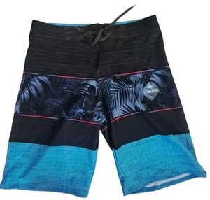 Burnside Board Shorts Para Hombres 30 Azul Negro Elastizado Baúl de Natación Playa Piscina Palma NUEVO - Imagen 1 de 6
