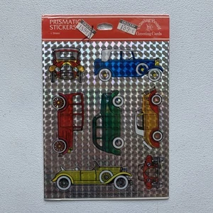 Tablero de dibujo vintage tarjetas de felicitación coches prismáticos pegatinas 1984 sellado EE. UU. - Imagen 1 de 10