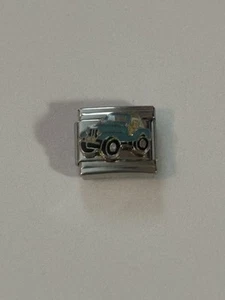 Blue Jeep - Vehicle - “It’s A Jeep Thing” - 9mm Italian Charm Link For Bracelet - Picture 1 of 5