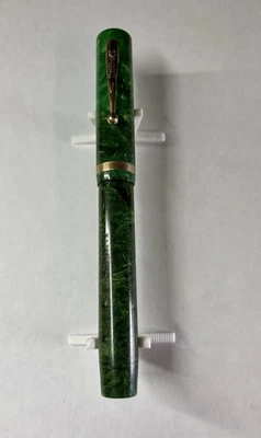 Sheaffer Balance Fountain Pen Marine Green Pearl Gold Trim White Dot 14k Nib - Image 1 of 4