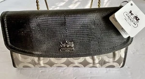 NWT Coach Womens Madison Op Art Signature Dotted Checkbook Wallet SL/Light Grey - Picture 1 of 19