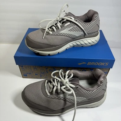 Brooks Addiction Walker  8.5 EXTRA WIDE Suede Walking Shoes Shark/Alloy/Oyster  - Image 1 of 4