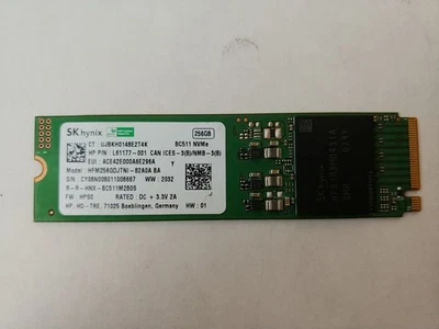 Твердотельный накопитель SK Hynix BC511 HFM256GDJTNI 256 ГБ NVMe 80 мм - Изображение 1 из 2
