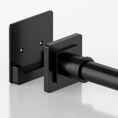 Matte Black Adjustable Tension Shower Curtain Rod 31-68 in Stainless Steel New - Image 1 of 4