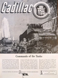 Tanque vintage WWll Cadillac Motors M-5 1943, anuncio de compra bonos de guerra - Imagen 1 de 1