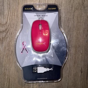 Gold X Optical USB Computer Mouse Plus Series Bright Pink New In Package - Picture 1 of 4