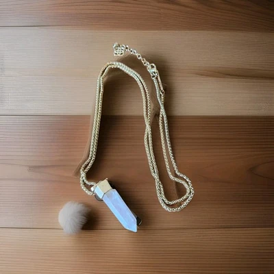 Colar pingente Kendra Scott Jayce 30" tom dourado cristal transparente - Imagem 1 de 4