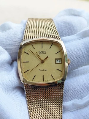 Vintage Rado CUSTOM GOLD Quartz Date 729.5048.2 (1980s) All Part Original !! - Image 1 of 4