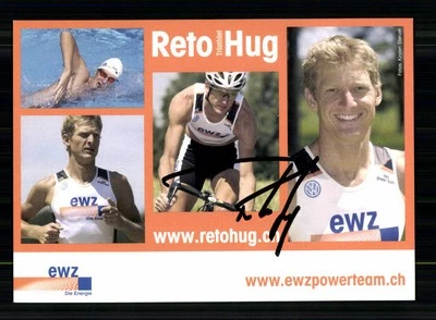 Reto Hug Autogrammkarte Originial Signiert Triathlon + A 246231 - Bild 1 von 2