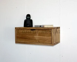 Hanging Box with Drawer Wild Oak Solid Natural Oiled Hanging Console Cabinet - Picture 1 of 6