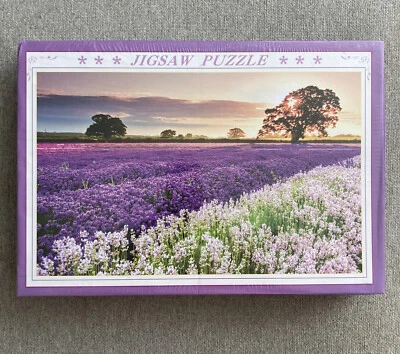 1000 pc Purple Lavender Flower Sunset Beautiful Tree Jigsaw Puzzle NEW SEALED! - Image 1 of 2