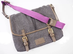 Paul Smith Bag Leather & Grey Wool Crossbody Shoulder Bag - Picture 1 of 18