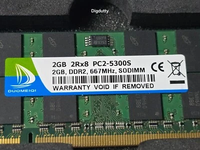 DUOMEIQI 2GB 2Rx8 PC2-5300S Memoria Portátil DDR2 667Mhz CPU SO-DIMM RAM Foto 1 de 4