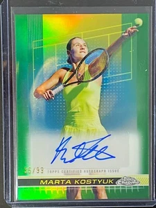 2024 Topps Chrome Tennis Green Refractor Auto /99 MARTA KOSTYUK RC ROOKIE - Picture 1 of 2