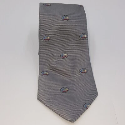 Corbata de seda italiana hecha a mano Bianchi Italia gris, roja Foto 1 de 4