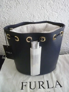 FURLA Leder TASCHE EVE Umhängetasche Beuteltasche Bucket Bag Blau -NP 337€ - Bild 1 von 4