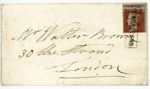 Sobre 1856 con 1d rojo-marrón Perf 14 atado por los "Cowcaddens" tipo VIII local - Imagen 1 de 2