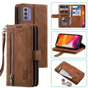 Nokia G310 Wallet Case,Leather Zipper Magnetic Flip Card Case For Nokia G310 5G - Picture 1 of 26