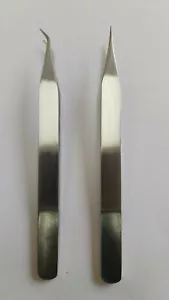 LG set of 2 TWEEZERS Stainless Steel with fine point FLY TYING TOOLS - Foto 1 di 5