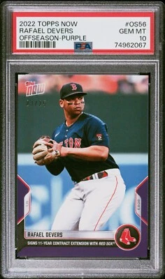 2022 Topps Now Offseason OS56 Rafael Devers Purple /25 🚨 PSA 10 🔥  POP 2 🚨 - Image 1 of 2