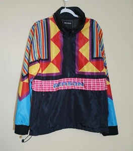 Reason Herren Neo Abstract Windbreaker Jacke Nylon Mehrfarbig Geometrisch 90s Gr. L - Bild 1 von 9
