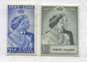 British Virgin Islands KGVI 1948 Silver Wedding set mint o.g. hinged - Picture 1 of 1