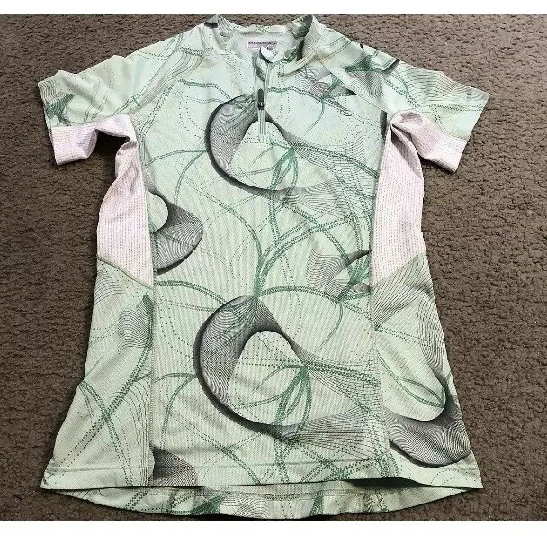 Camiseta deportiva Salomon RARA M 1/4 cremallera verde gris yoga atlética Foto 1 de 1