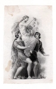 ABNC 'Garland Lady' Vignette Proof India on Card Intaglio 1800s - Picture 1 of 3