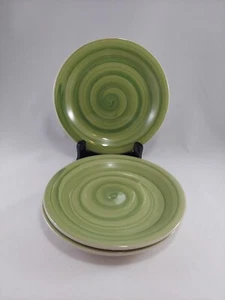 PLILIPPE RICHARD SWIRL. SET OF 3 SALAD PLATES 7 3/4" HAND PAINTED, HAND CRAFTED. - Picture 1 of 6