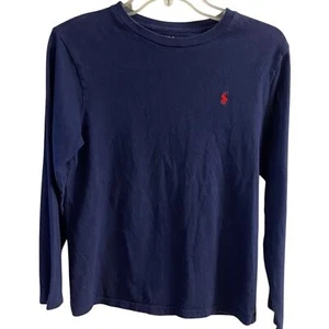 Polo Ralph Lauren navy blue crewneck shirt boys Large - Picture 1 of 5