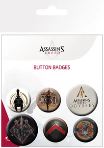 Button Badge 6er Pack ASSASSINS CREED ODYSSEY - Mix   2x32mm & 4x25mm NEU BP0772 - Bild 1 von 1