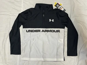 Boys Under Armour Black/White Quarter Zip Heat Gear Jacket-Size Youth Small NWT - Picture 1 of 2
