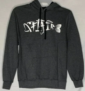 District Womens Fish Flair Concert Fleece Pull Over Classic Hoodie  L Dark Gray - Picture 1 of 5