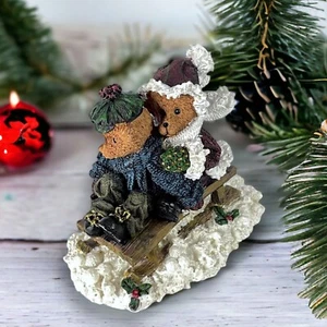 Bears Sledding Christmas Figure Table Shelf Decor 4" H - Picture 1 of 9