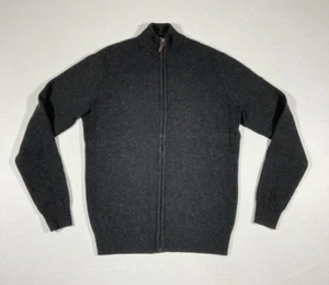 Savile Row Company Men's Lambswool Zip-up Cardigan - Grey, M - Picture 1 of 4
