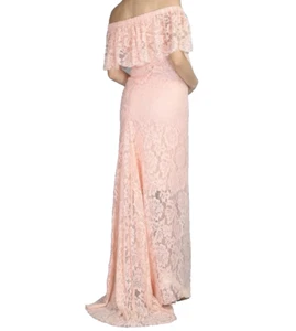Womens S Maternity Lace Chiffon Gown Wedding Bodycon Dress Photography Feminine - Picture 1 of 10