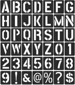 42 Stück Wiederverwendbare Buchstaben Und Zahlenschablonen 10,2Cm Bastelarbeiten - Bild 1 von 12