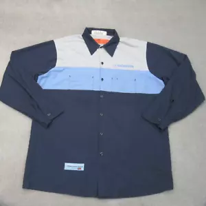 Red Kap Honda Mechanic Work Shirt Mens XL Blue Shop Color Block Stripe Auto 7293 - Picture 1 of 14